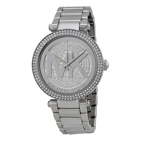 michael kors uhr parker silber|Michael Kors oversized watch.